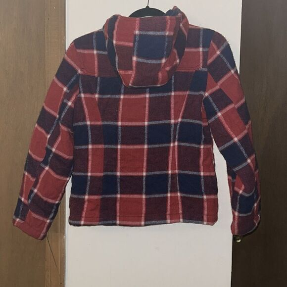 Girls size 12 justice plaid hooded jacket - Picture 3 of 4